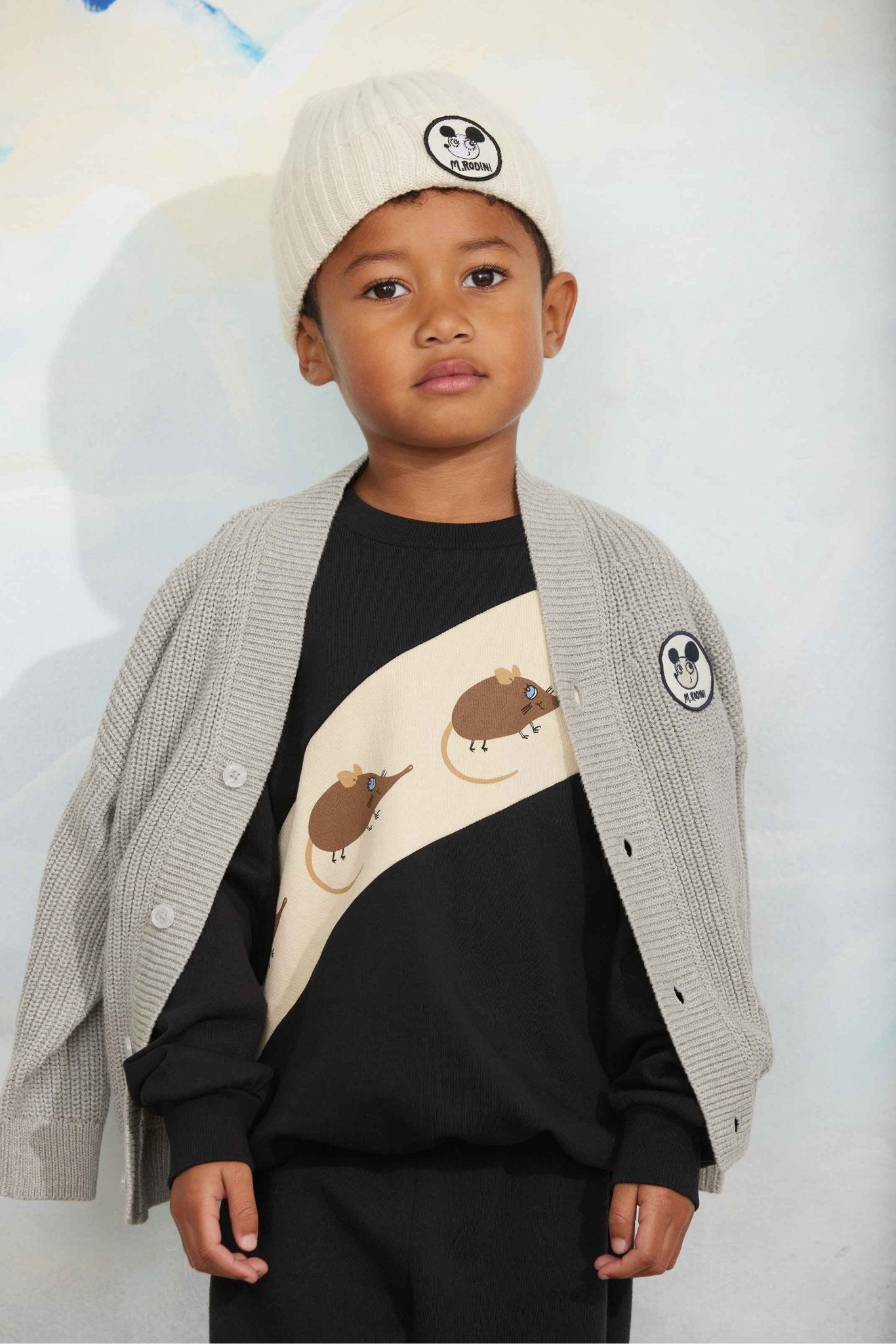 Elephant shrew panel sweatshirt - Black van Mini Rodini | Kids Conceptstore Le Fanfare