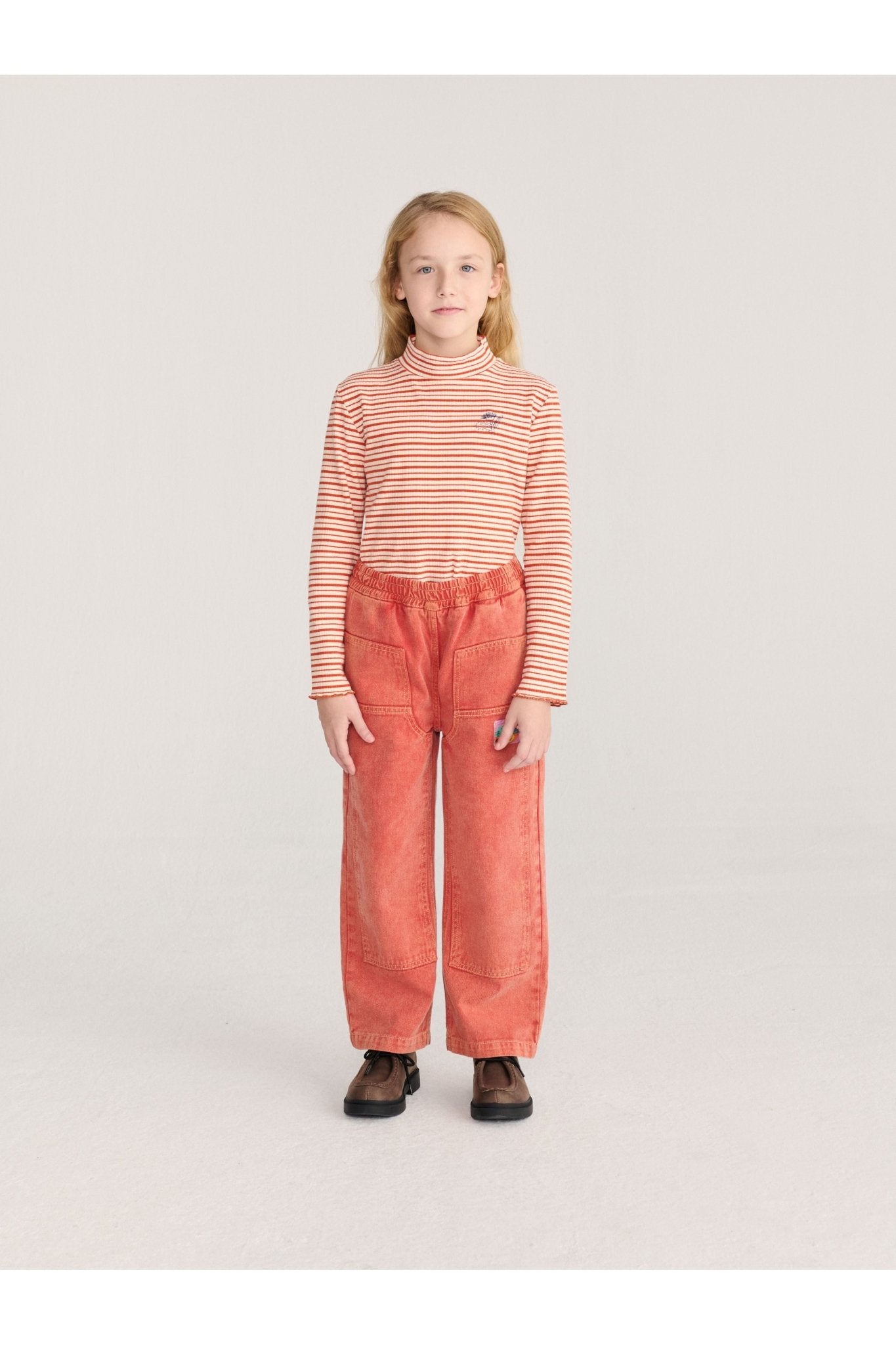 Energy Flower Stripes turtle neck T-shirt - Offwhite van Bobo Choses | Kids Conceptstore Le Fanfare
