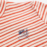 Energy Flower Stripes turtle neck T-shirt - Offwhite van Bobo Choses | Kids Conceptstore Le Fanfare