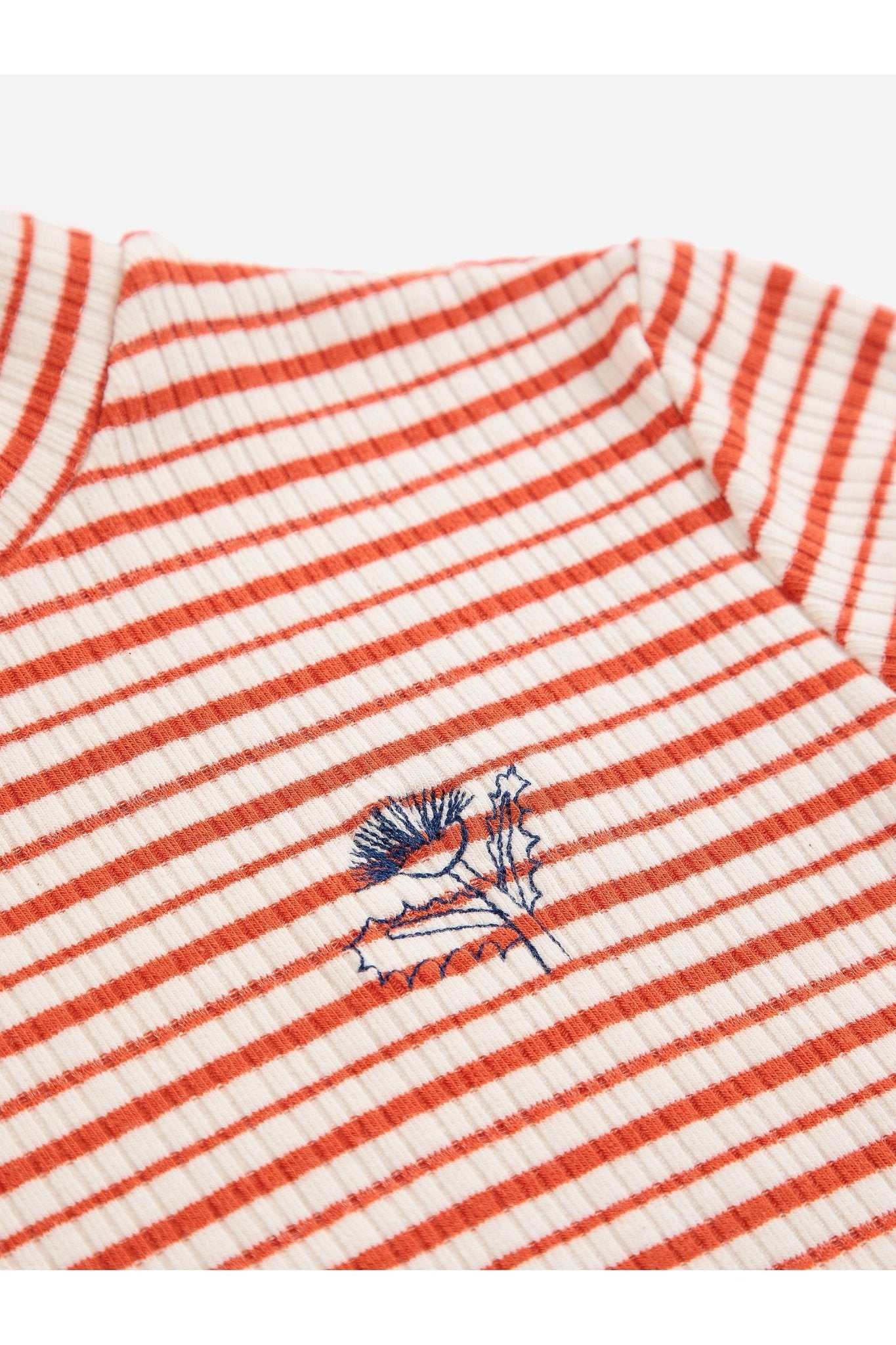 Energy Flower Stripes turtle neck T-shirt - Offwhite van Bobo Choses | Kids Conceptstore Le Fanfare