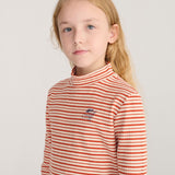 Energy Flower Stripes turtle neck T-shirt - Offwhite van Bobo Choses | Kids Conceptstore Le Fanfare