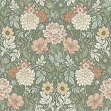 Falsterbo III - Dahlia Garden - Green van Boråstapeter | Kids Conceptstore Le Fanfare