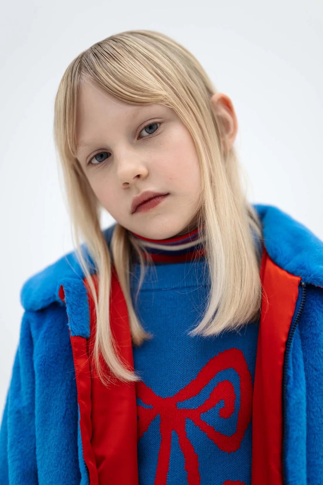 Faux fur bomber coat - Magic blue van Repose AMS | Kids Conceptstore Le Fanfare