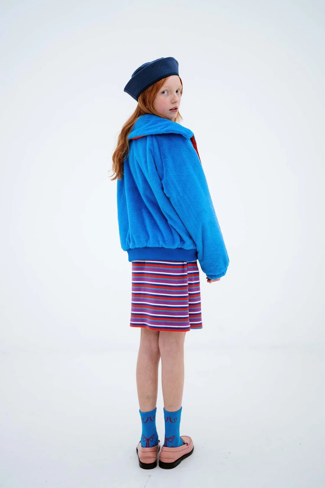 Faux fur bomber coat - Magic blue van Repose AMS | Kids Conceptstore Le Fanfare
