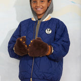 Faux fur mittens - Brown van Mini Rodini | Kids Conceptstore Le Fanfare