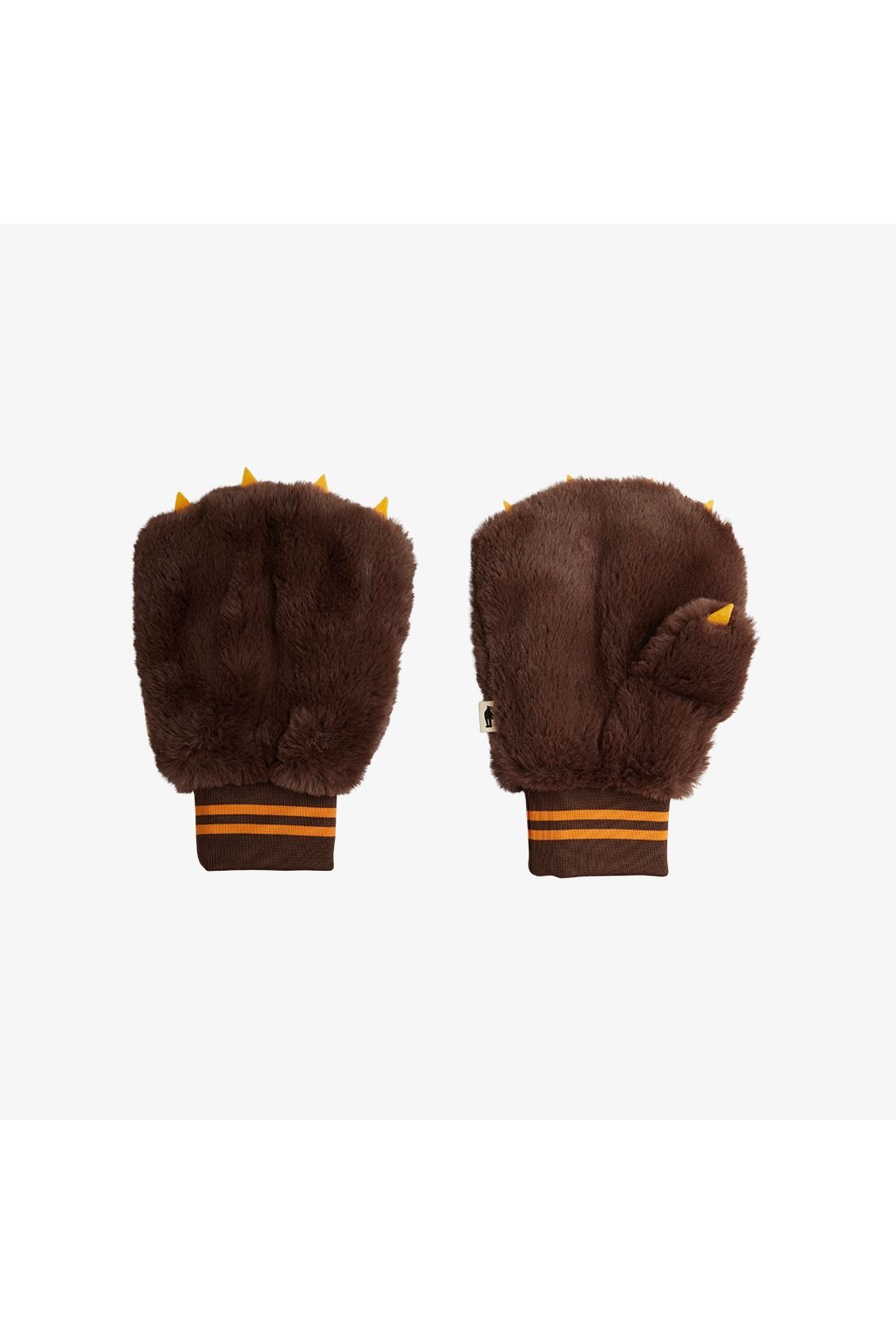 Faux fur mittens - Brown van Mini Rodini | Kids Conceptstore Le Fanfare
