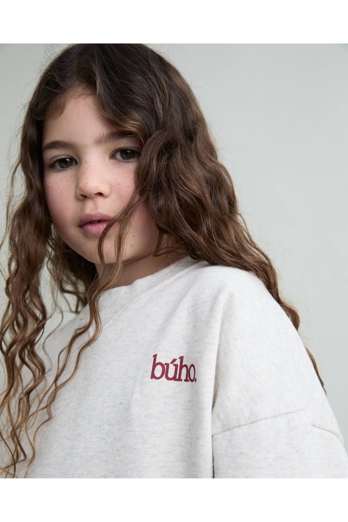 Fleece sweatshirt - Ecru melange van Búho | Kids Conceptstore Le Fanfare