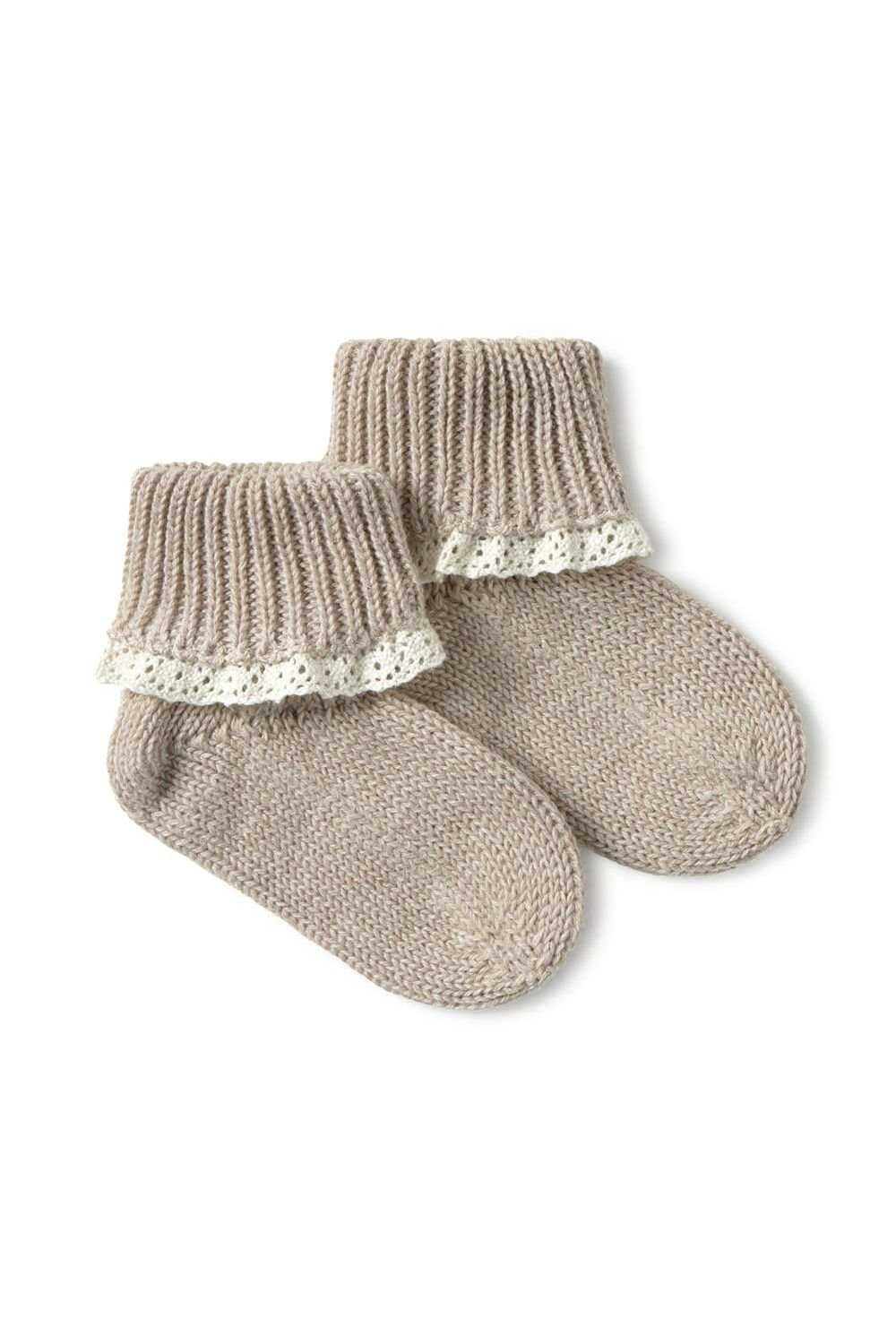 Fleur knitted socks - toasted van Li&me | Kids Conceptstore Le Fanfare