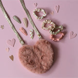 Fluffy Love Heart Bag - Dark Pink van Rockahula | Kids Conceptstore Le Fanfare