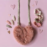 Fluffy Love Heart Bag - Dark Pink van Rockahula | Kids Conceptstore Le Fanfare