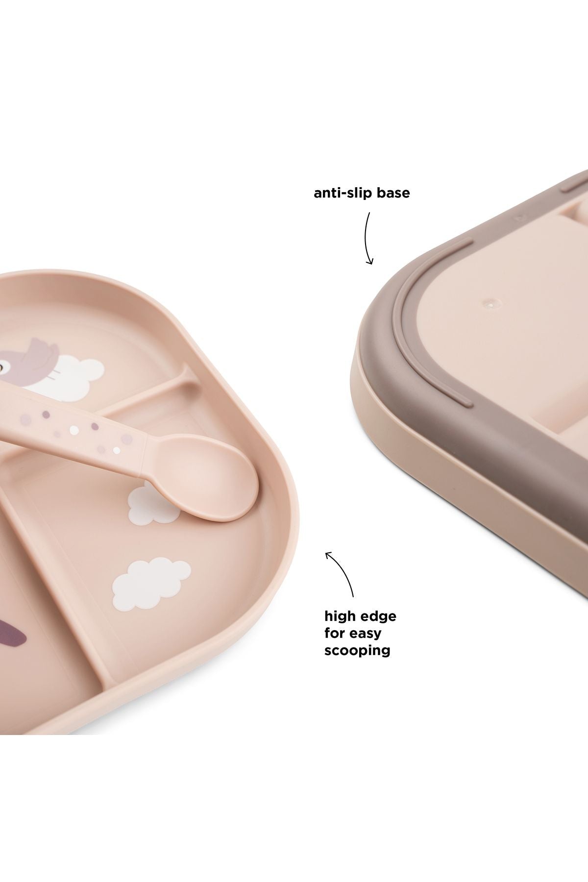 Foodie compartment plate | Happy clouds - Powder van Done by Deer | Kids Conceptstore Le Fanfare