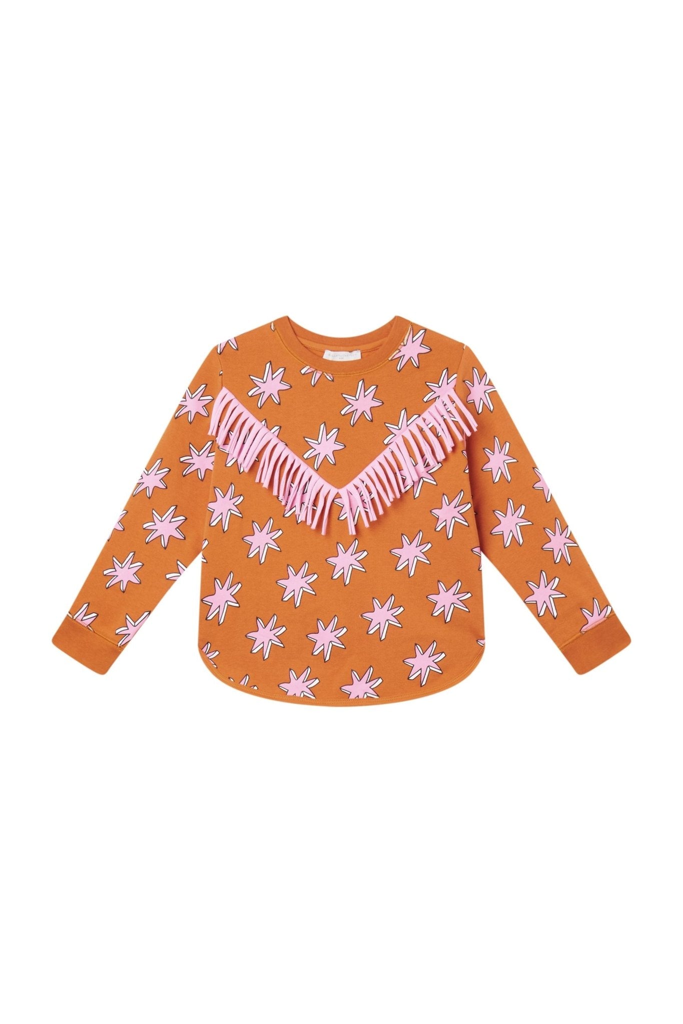 Fringe Star Sweatshirt Orange van Stella McCartney | Kids Conceptstore Le Fanfare