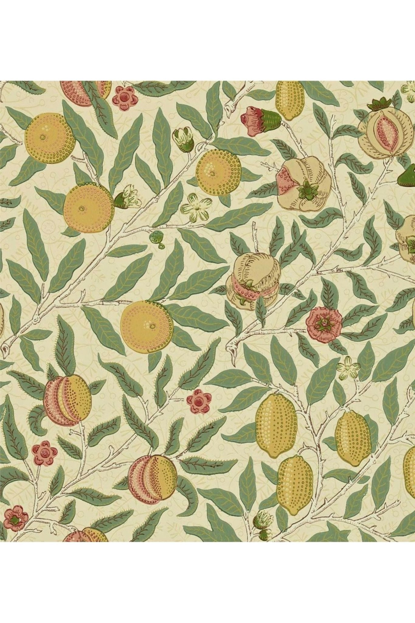 Fruit Wallpaper - Beige/Gold/Coral van Morris & Co | Kids Conceptstore Le Fanfare