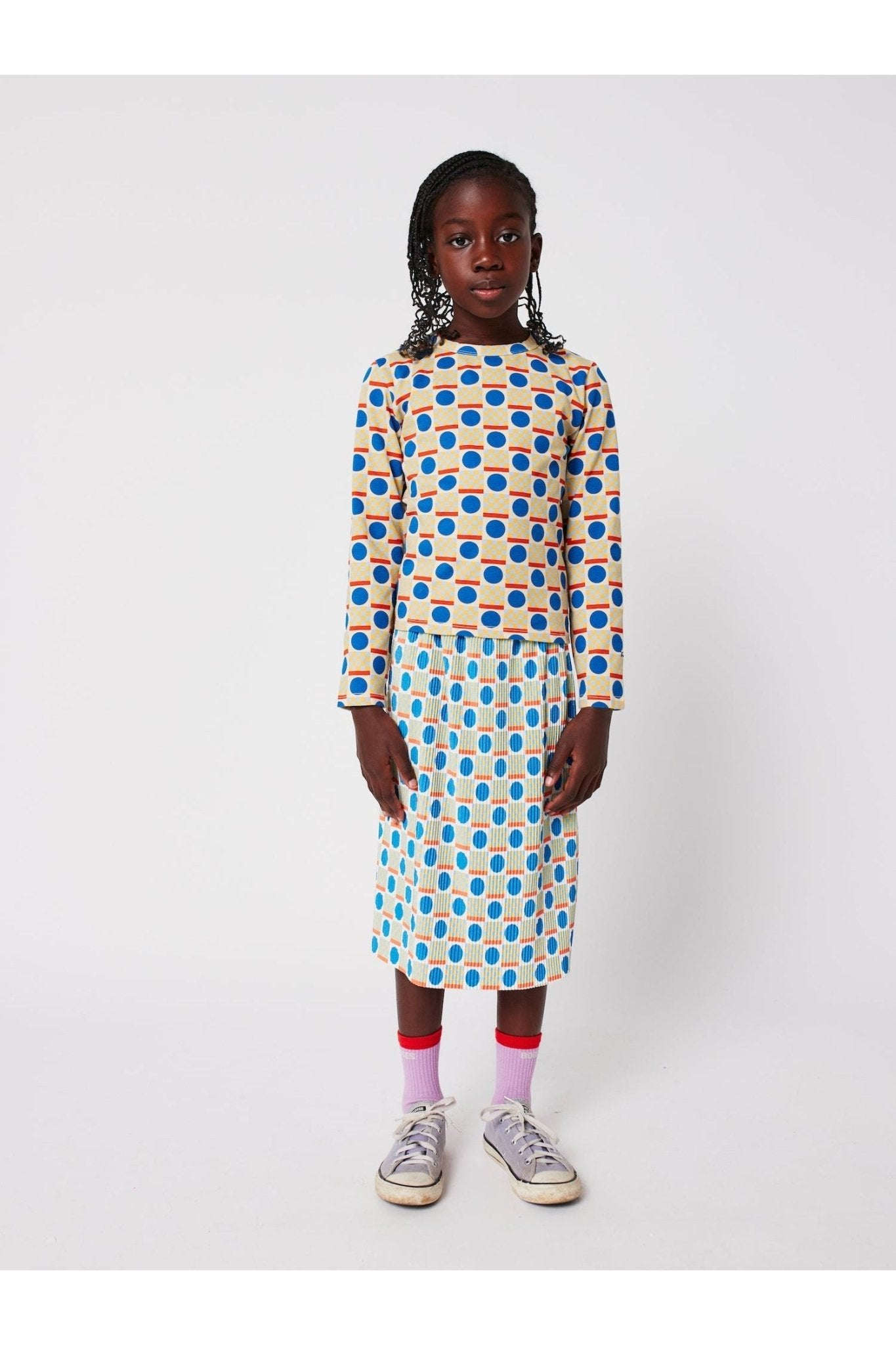 Geometric Scacs all over T-shirt Offwhite van Bobo Choses | Kids Conceptstore Le Fanfare