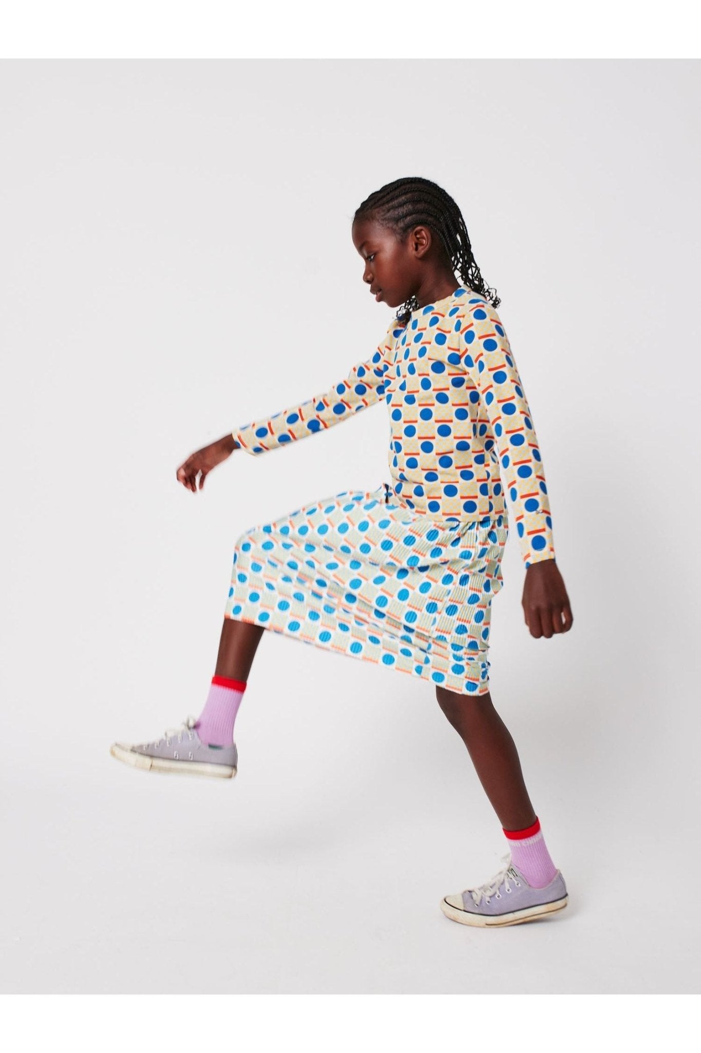 Geometric Scacs all over T-shirt Offwhite van Bobo Choses | Kids Conceptstore Le Fanfare
