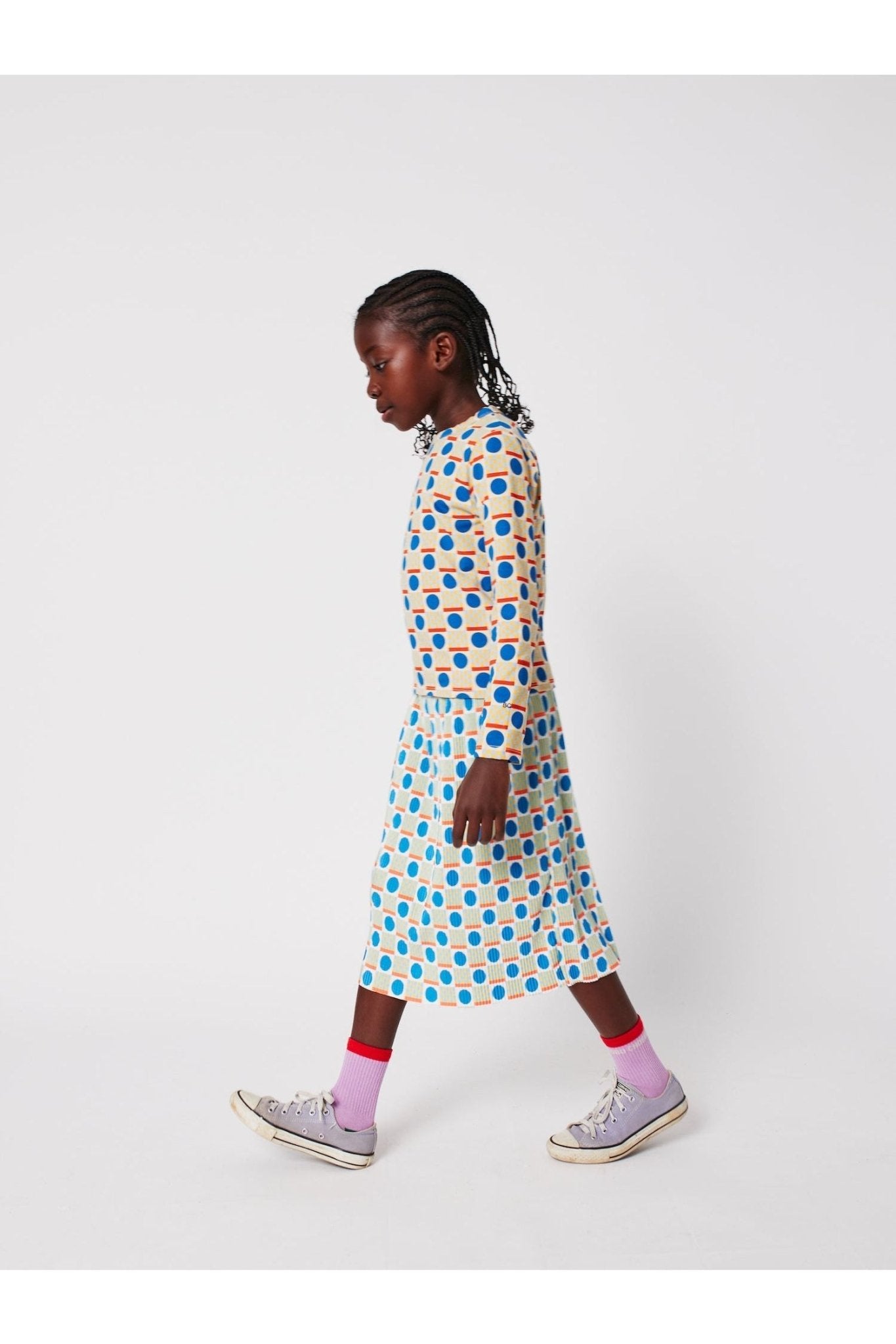 Geometric Scacs all over T-shirt Offwhite van Bobo Choses | Kids Conceptstore Le Fanfare