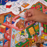 GIANT POSTER & STICKERS - SANTAS WORKSHOP van OMY | Kids Conceptstore Le Fanfare