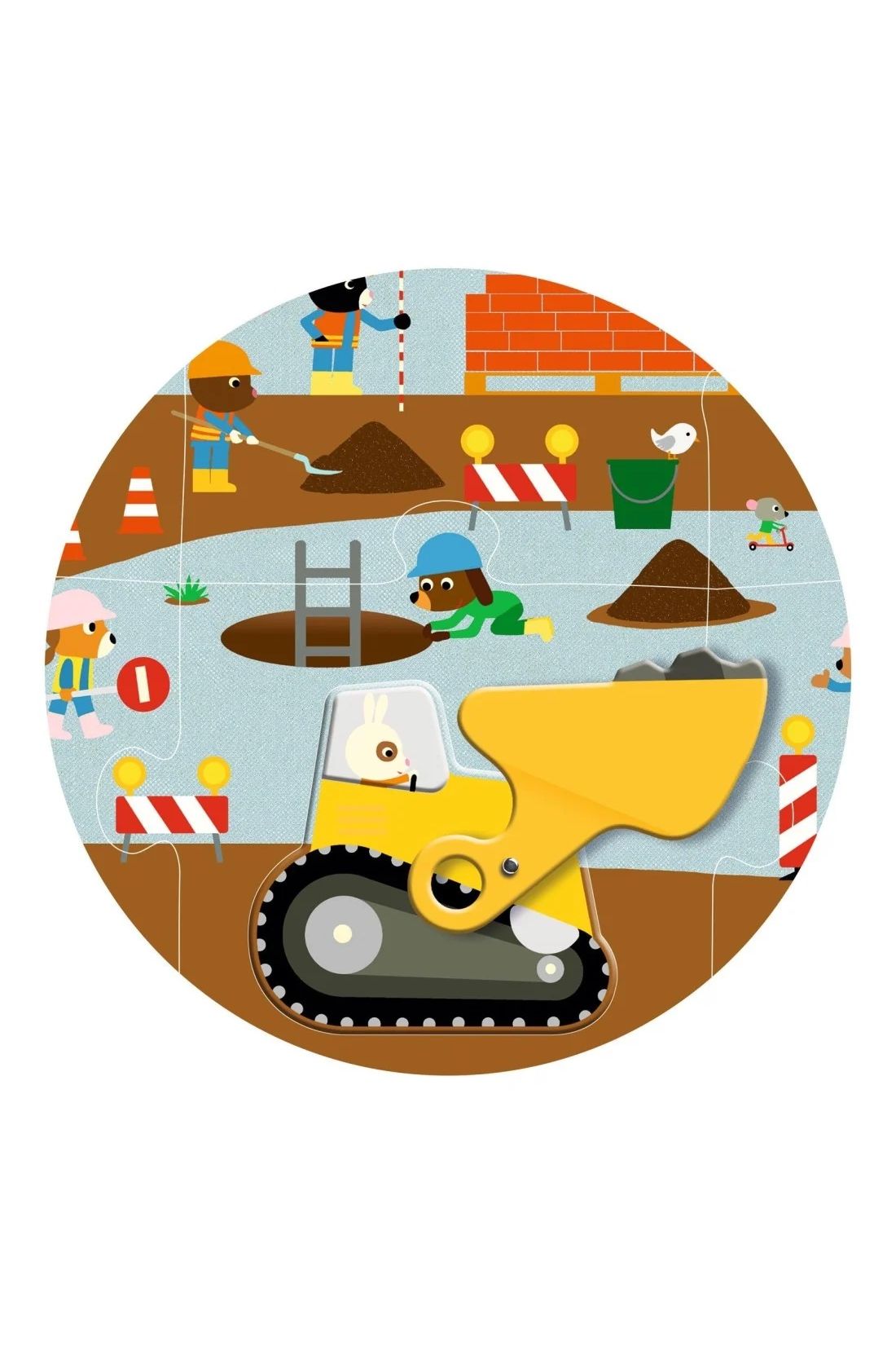 Giant Puzzle - Construction site - 17 pieces van Djeco | Kids Conceptstore Le Fanfare