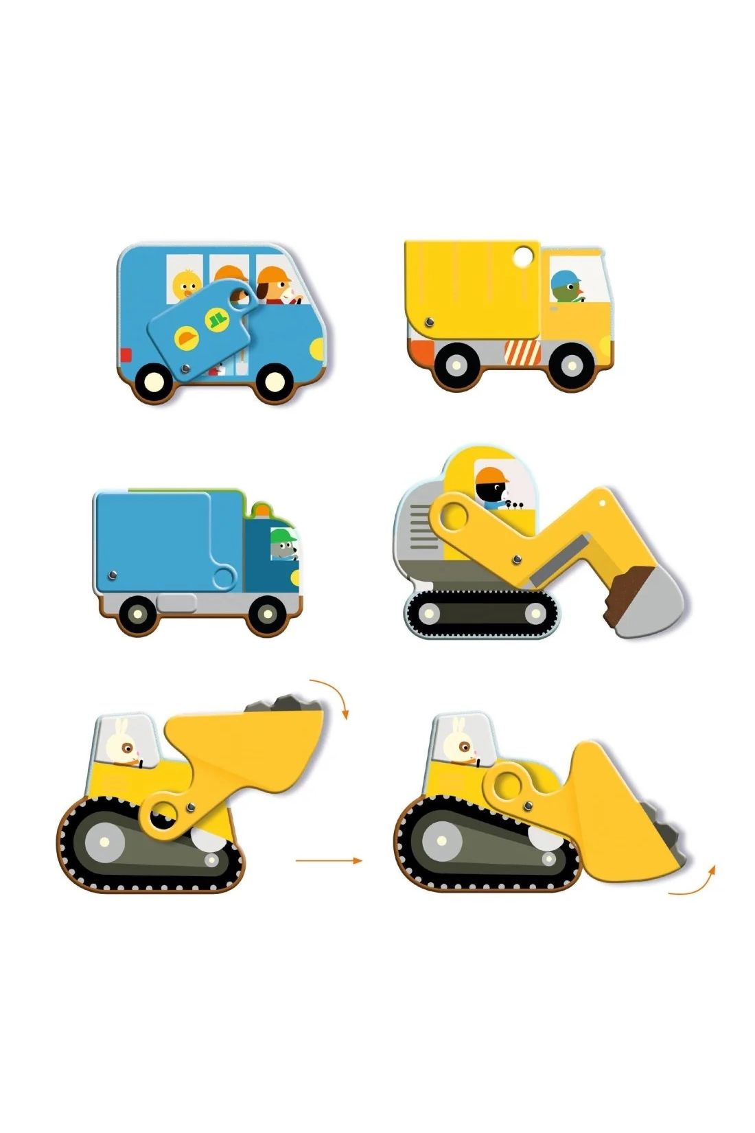 Giant Puzzle - Construction site - 17 pieces van Djeco | Kids Conceptstore Le Fanfare