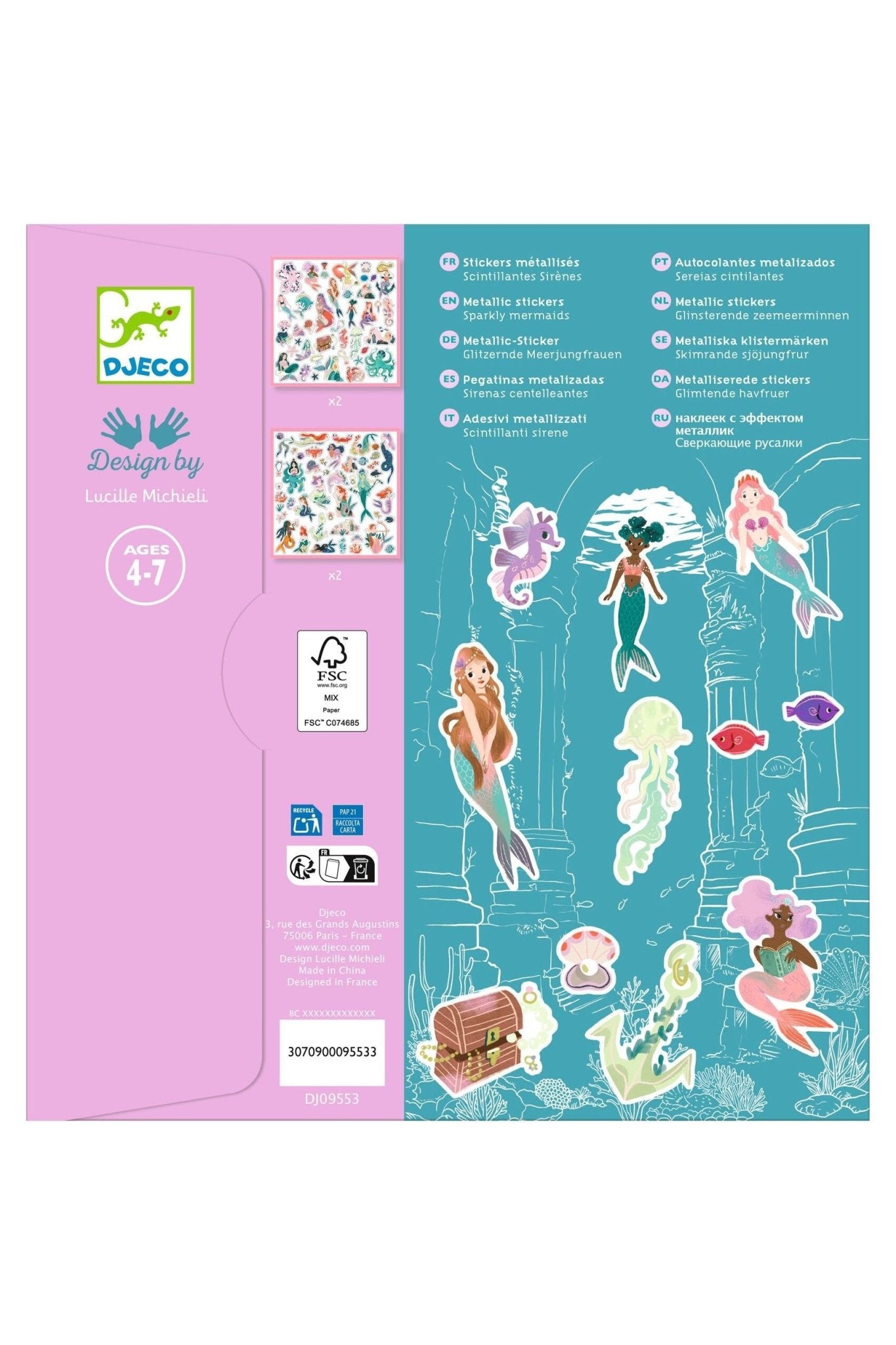 Glinsterende zeemeerminnen - Stickers van Djeco | Kids Conceptstore Le Fanfare