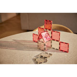Glitter Tiles Pack Transparent / Pink | 16 stuks van Cleverclixx | Kids Conceptstore Le Fanfare