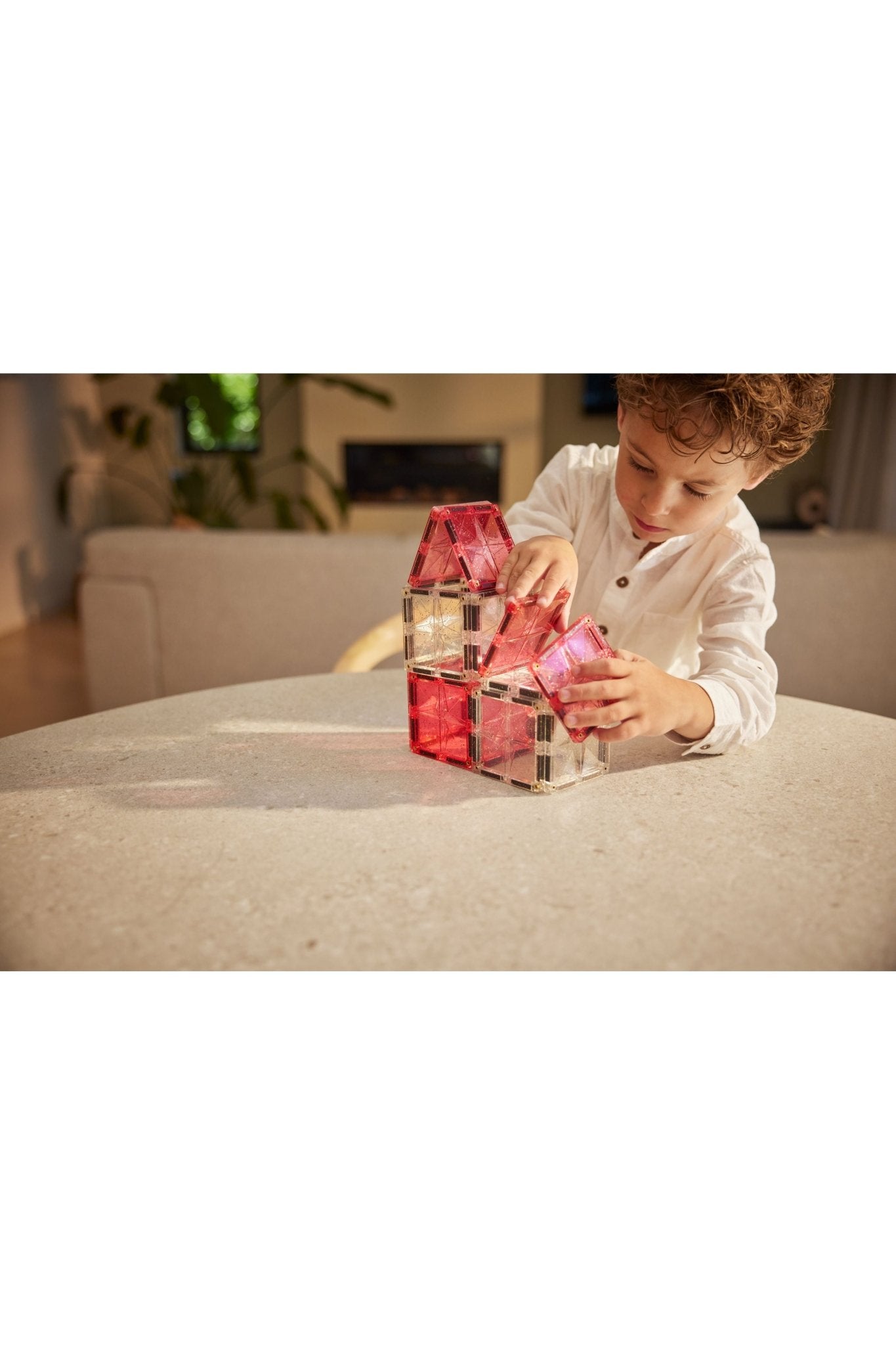 Glitter Tiles Pack Transparent / Pink | 16 stuks van Cleverclixx | Kids Conceptstore Le Fanfare