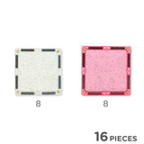 Glitter Tiles Pack Transparent / Pink | 16 stuks van Cleverclixx | Kids Conceptstore Le Fanfare