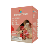 Glitter Tiles Pack Transparent / Pink | 16 stuks van Cleverclixx | Kids Conceptstore Le Fanfare