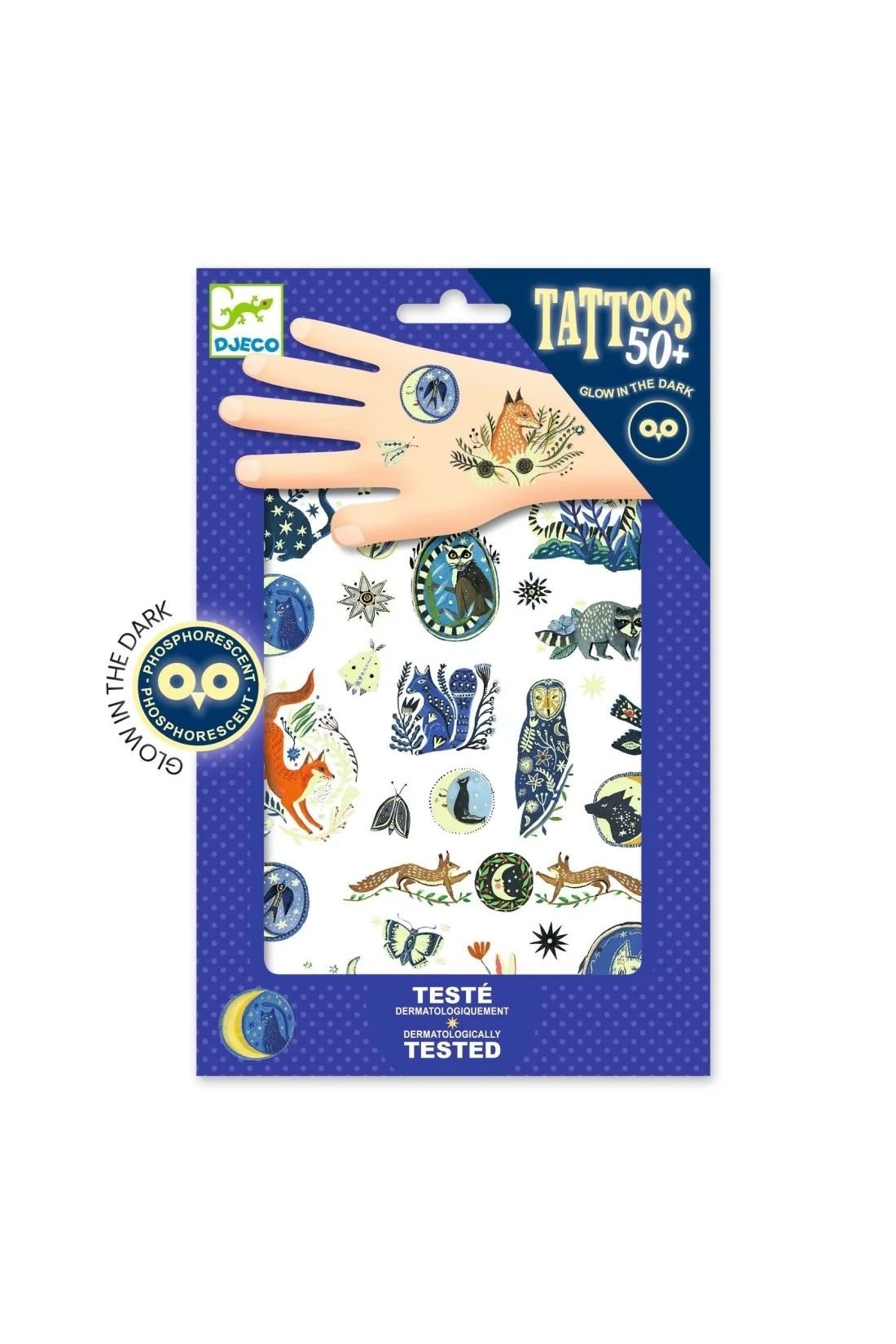 Glow in the dark tattoos - Nighttime Reflections van Djeco | Kids Conceptstore Le Fanfare