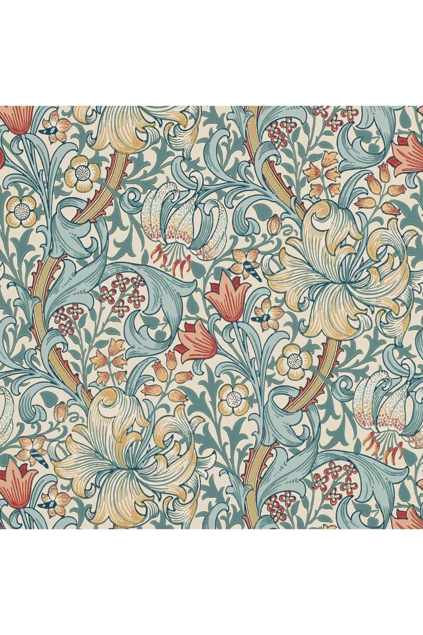 Golden Lily Wallpaper - Slate/Manilla van Morris & Co | Kids Conceptstore Le Fanfare