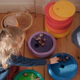 Grimms x Stapelstein Set - Rainbow Classic | Rolling Discs - Cool Classic van Stapelstein | Kids Conceptstore Le Fanfare