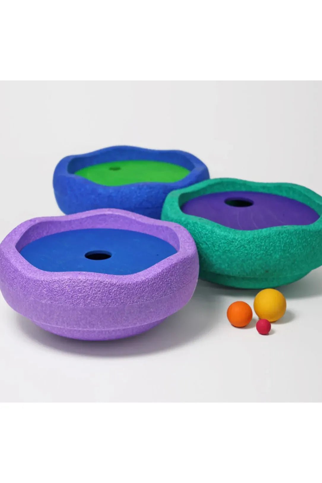 Grimms x Stapelstein Set - Rainbow Classic | Rolling Discs - Cool Classic van Stapelstein | Kids Conceptstore Le Fanfare
