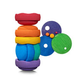 Grimms x Stapelstein Set - Rainbow Classic | Rolling Discs - Cool Classic van Stapelstein | Kids Conceptstore Le Fanfare
