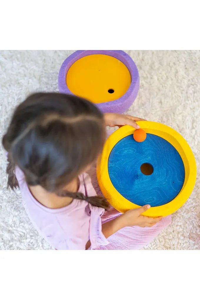 Grimms x Stapelstein Set - Rainbow Classic | Rolling Discs - Cool Classic van Stapelstein | Kids Conceptstore Le Fanfare