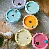 Grimms x Stapelstein Set - Rainbow Pastel | Rolling Discs - Cool Pastel van Stapelstein | Kids Conceptstore Le Fanfare