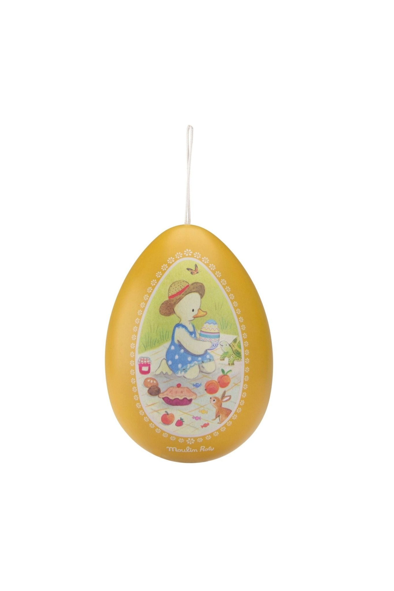 Groot geel metalen ei - La Grande famille van Moulin Roty | Kids Conceptstore Le Fanfare