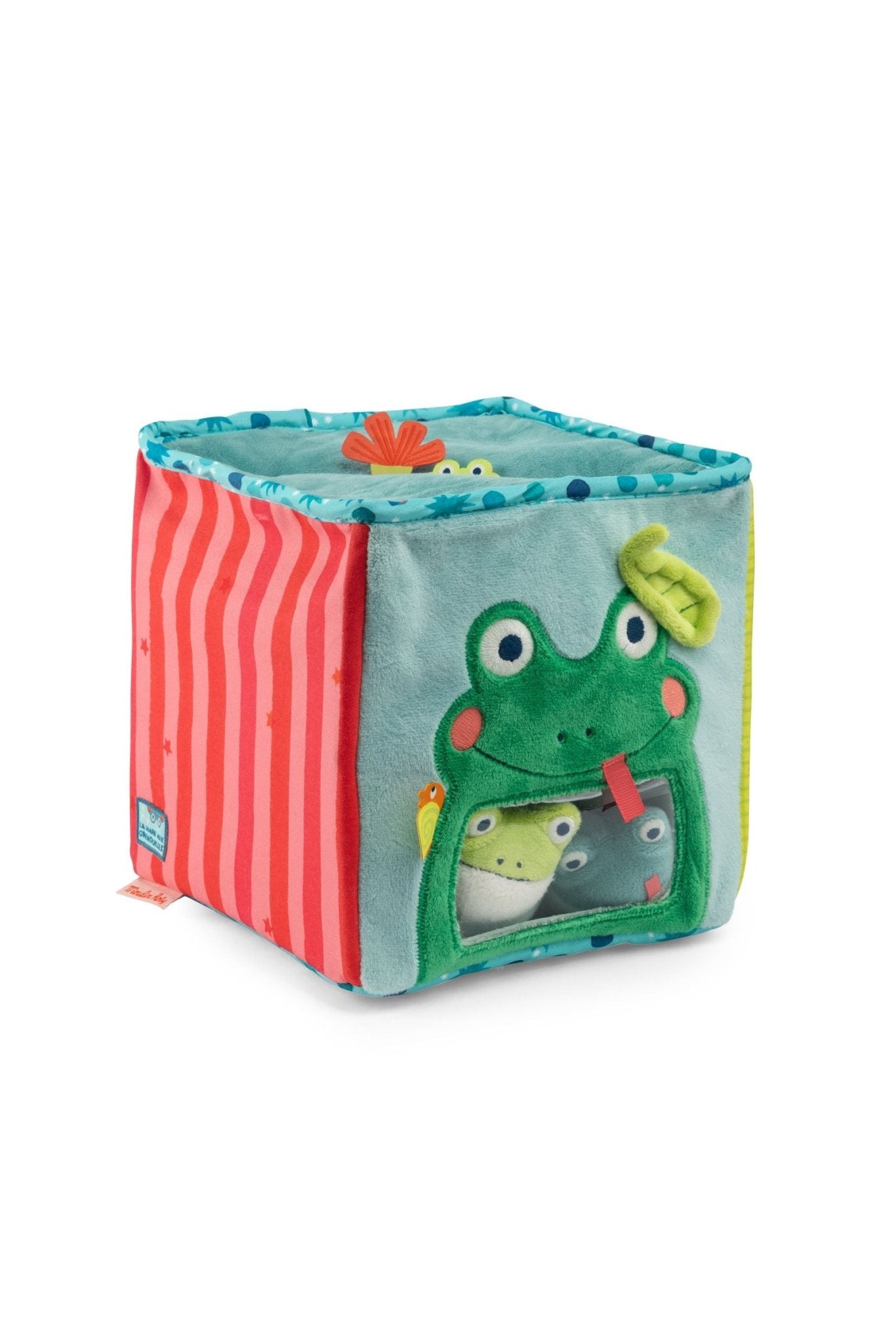Grote activiteitenblok van stof - La mare aux grenouilles van Moulin Roty | Kids Conceptstore Le Fanfare