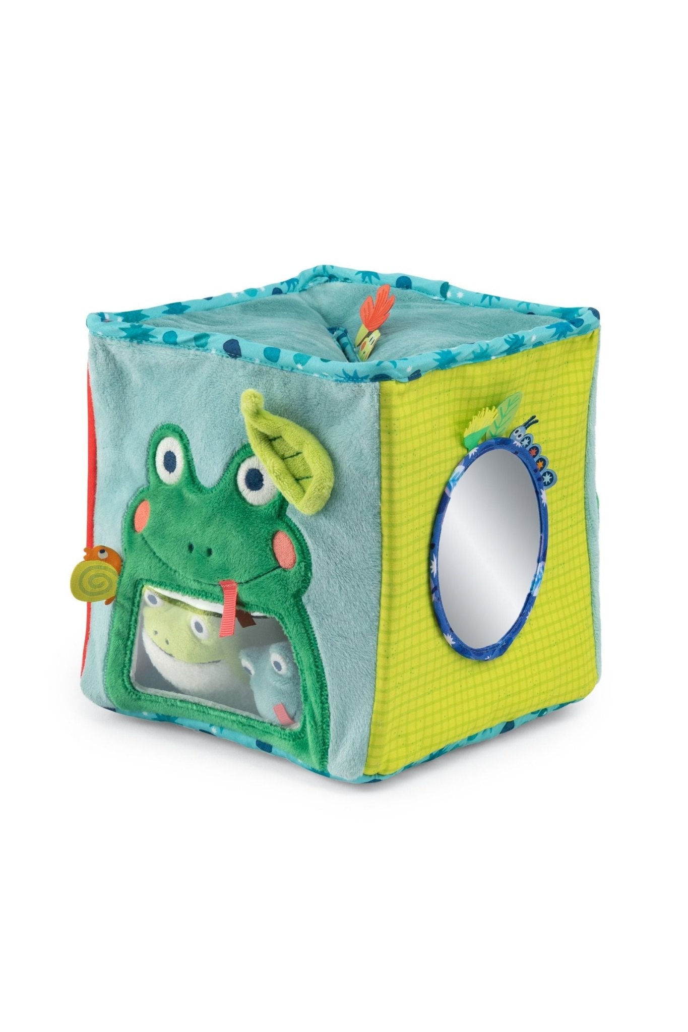Grote activiteitenblok van stof - La mare aux grenouilles van Moulin Roty | Kids Conceptstore Le Fanfare
