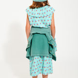 Hat Green With Multicolor Wave Print