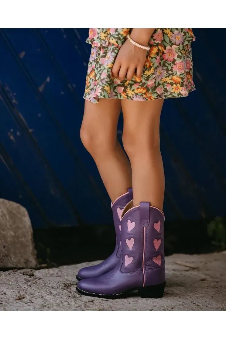 Hearts Purple Cowboyboots van Bootstock | Kids Conceptstore Le Fanfare