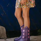 Hearts Purple Cowboyboots