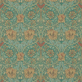 Honeysuckle & Tulip Wallpaper - Emerald/Russet