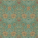Honeysuckle & Tulip Wallpaper - Emerald/Russet van Morris & Co | Kids Conceptstore Le Fanfare