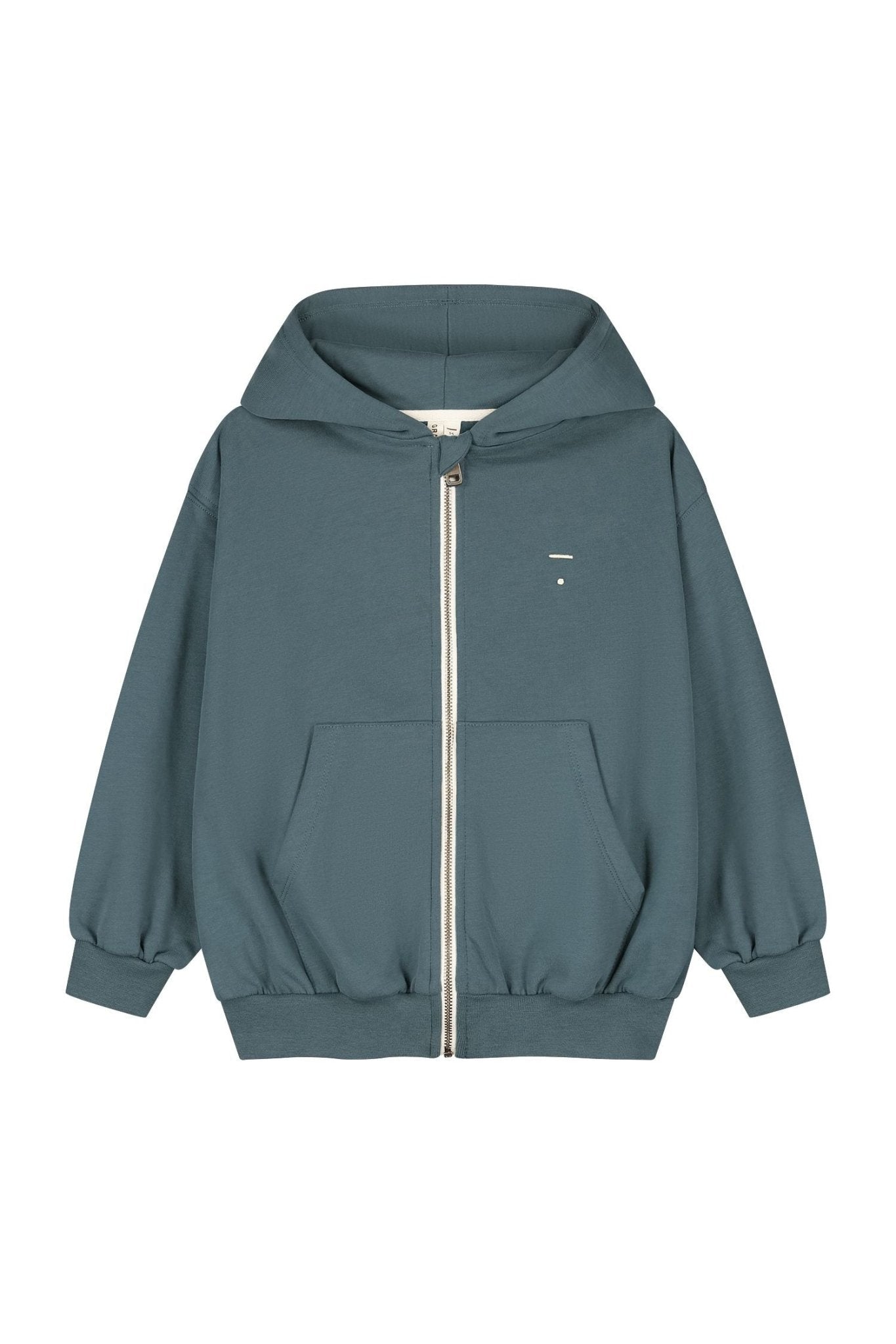 Hooded Cardigan w/ Zip | Blue Grey van Gray Label | Kids Conceptstore Le Fanfare