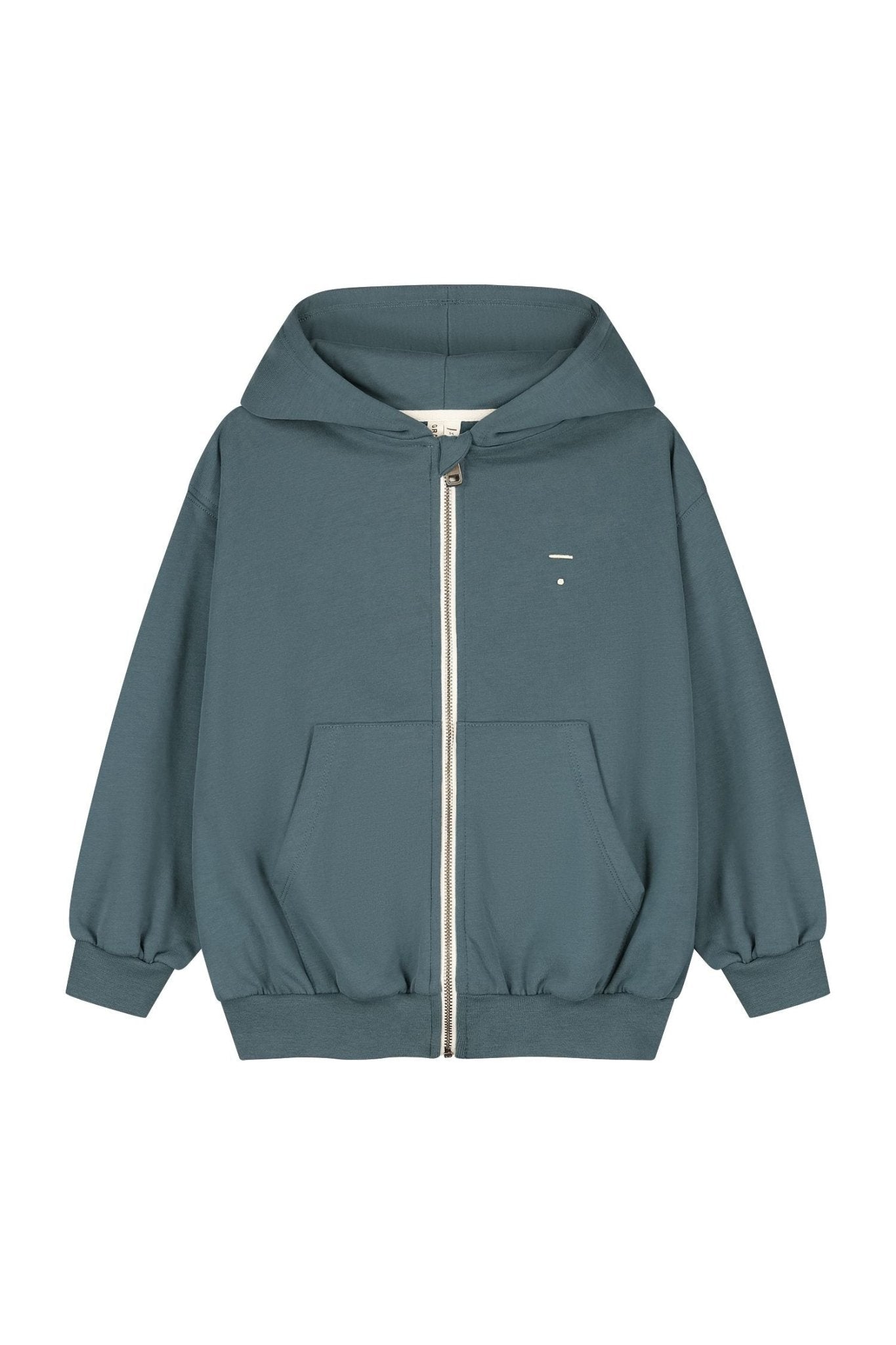 Hooded Cardigan w/ Zip | Blue Grey van Gray Label | Kids Conceptstore Le Fanfare
