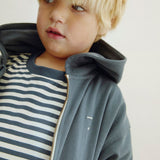 Hooded Cardigan w/ Zip | Blue Grey van Gray Label | Kids Conceptstore Le Fanfare