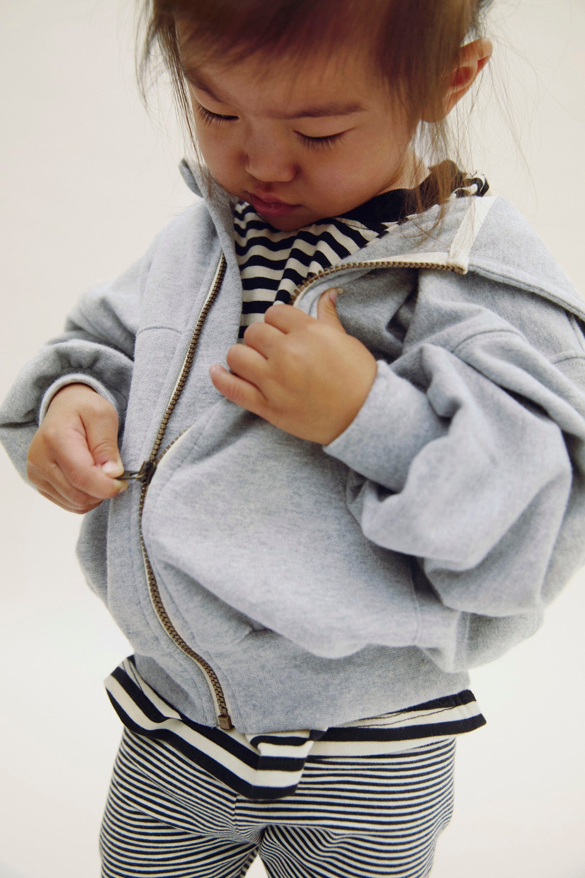 Hooded Cardigan w/ Zip | Grey Melange van Gray Label | Kids Conceptstore Le Fanfare