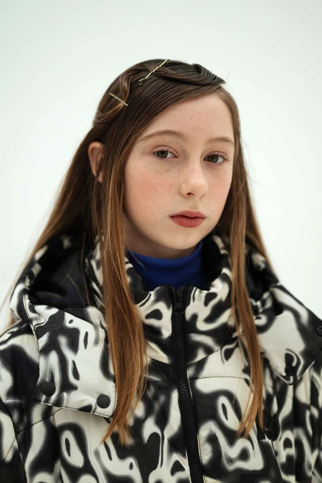 Hooded puffer - Liquid marble van Repose AMS | Kids Conceptstore Le Fanfare