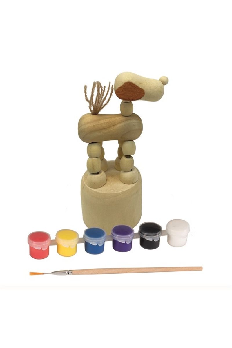 Houten Push-Up Hond Om Te Verven 3+ van Egmont Toys | Kids Conceptstore Le Fanfare