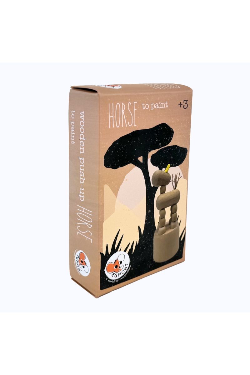 Houten Push-Up Paard Om Te Verven 3+ van Egmont Toys | Kids Conceptstore Le Fanfare